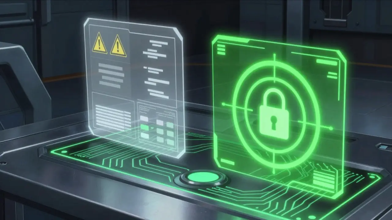Holographic display showing clear diagnostic results